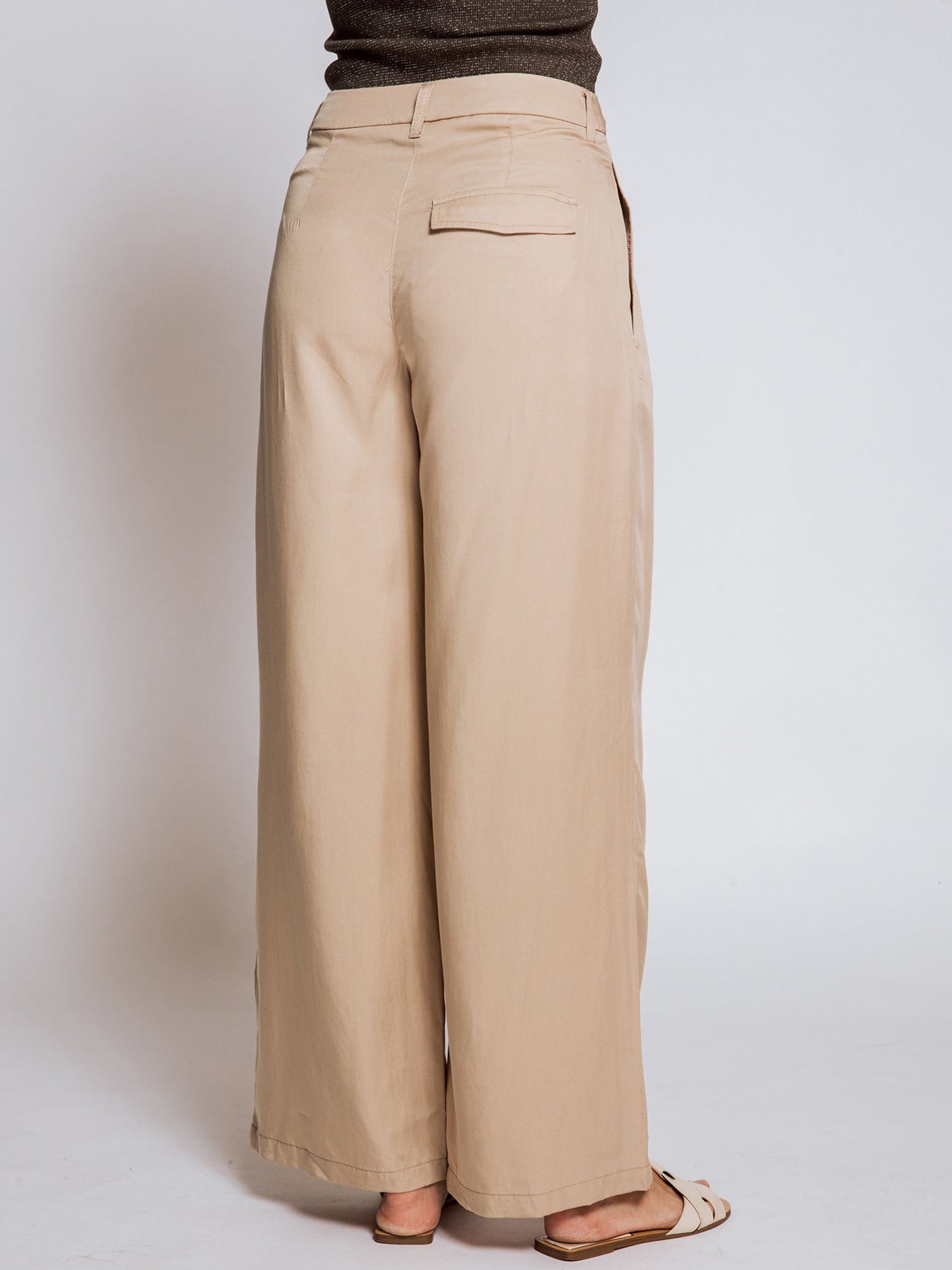 Snygga Byxor Dam Lång Casual Fit 100% Bomull med Breda Ben och Dolda Blixtlås-3
