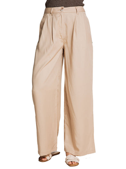 Variant image for Snygga Byxor Dam Lång Casual Fit 100% Bomull med Breda Ben och Dolda Blixtlås-1