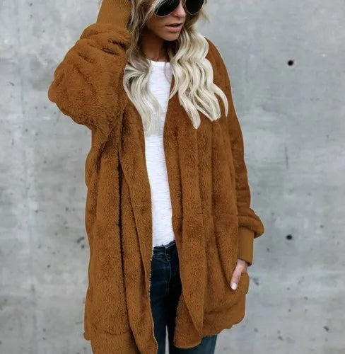 Fleecejacka Dam Överdimensionerad Mjuk Fleece för Komfort och Stil-1