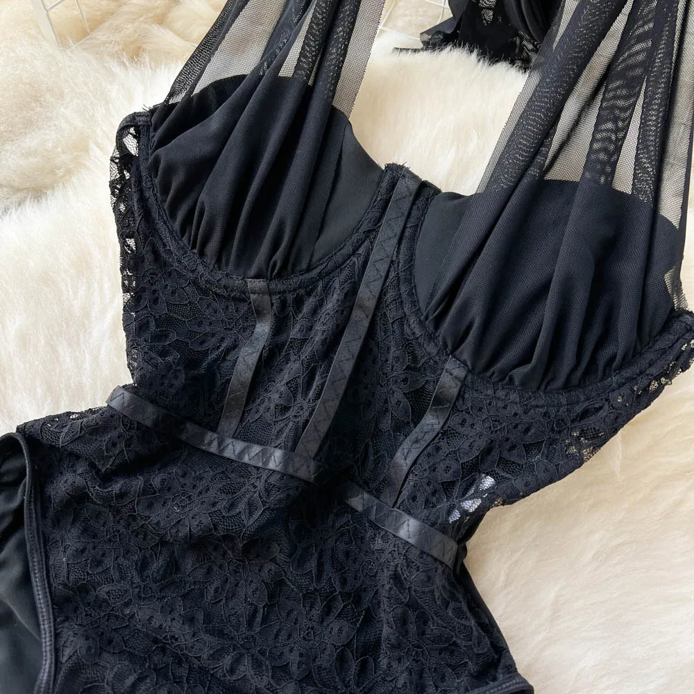 Dam Bodysuit Blommönster Fitted Polyester-5