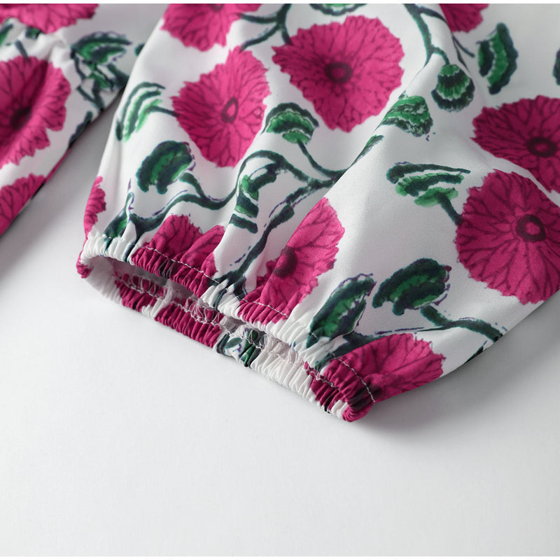 Dam Topp Blommönster Polyester Elegant-6