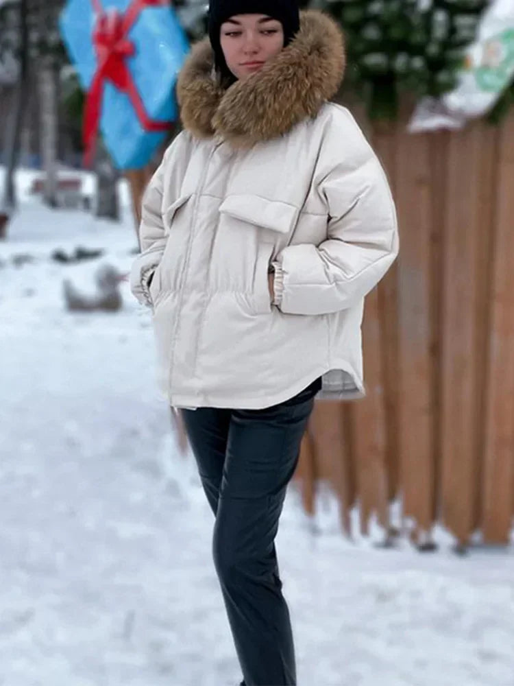 Damjacka i Tvättbjörn Päls Elegant Design för Kalla Dagar 4