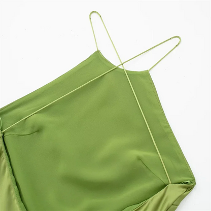 Dam Ärmlös Klänning Wrap Stil Siden Polyester 2