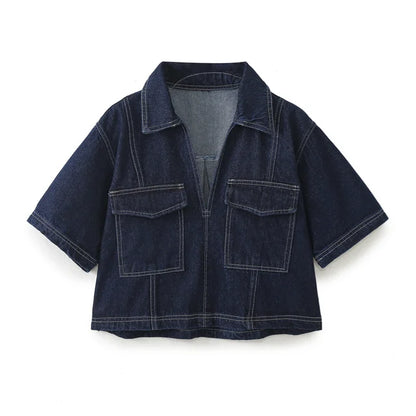 Dam Jeansuppsättning Två Delar Bomull Normal Passform-4