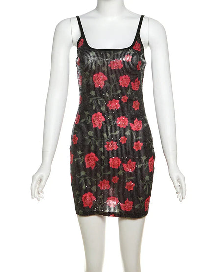 Variant image for Dam Mini Klänning Blommig Fyrkantig Halsringning Polyester Spandex-1