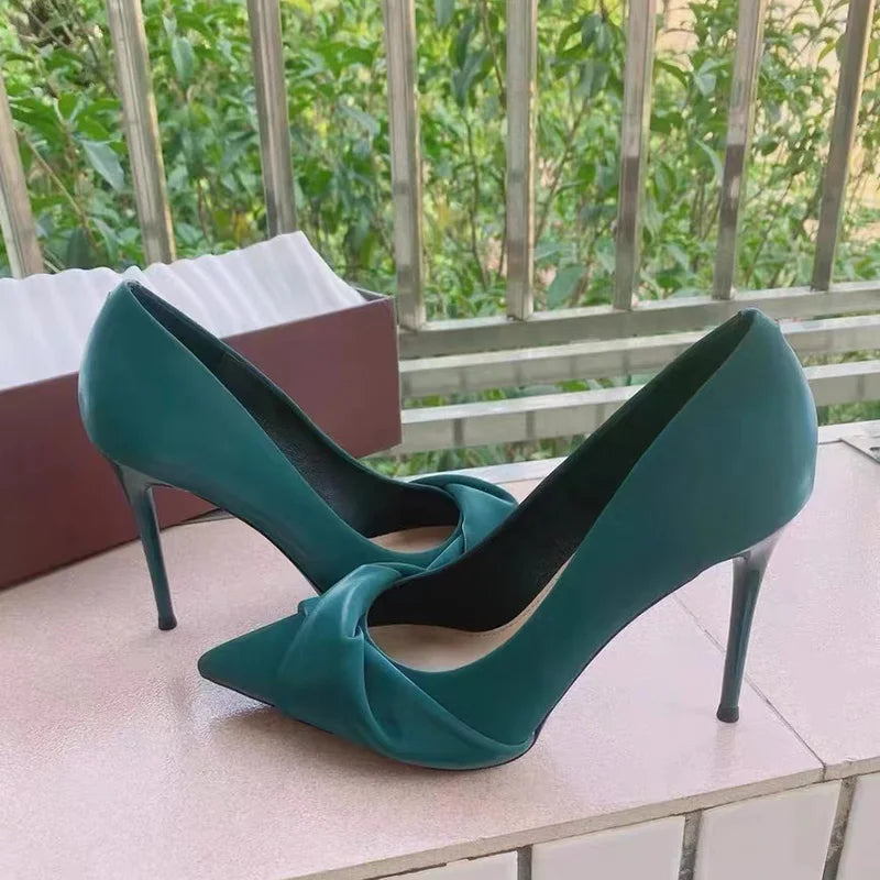 Dam Pumps Slip-On PU Material Elegant Högklackad-3