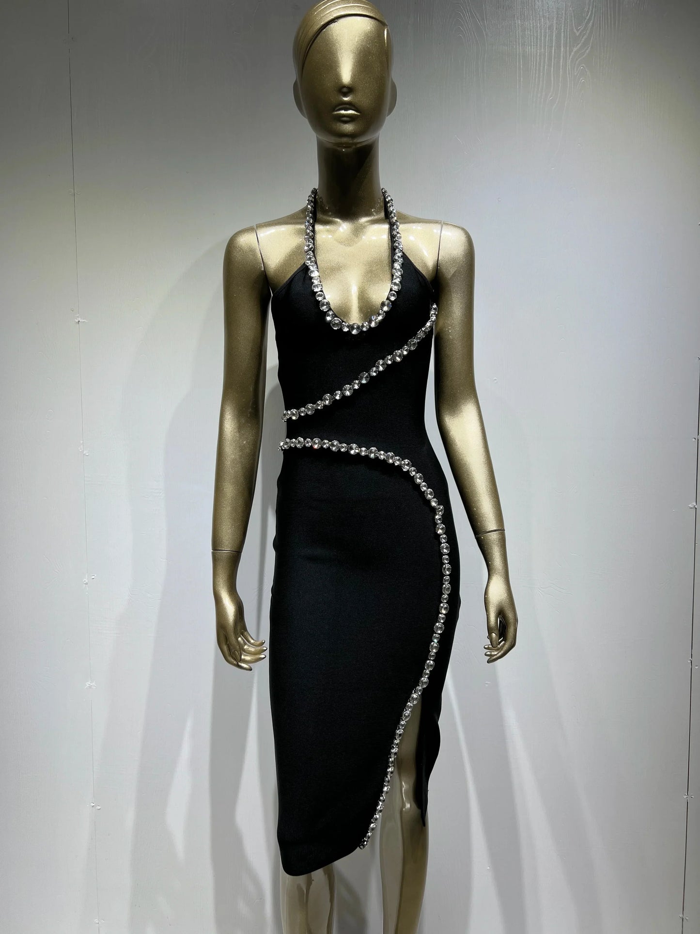 Kvinnors Midi Klänning Spaghettiärm Nylon Spandex 6