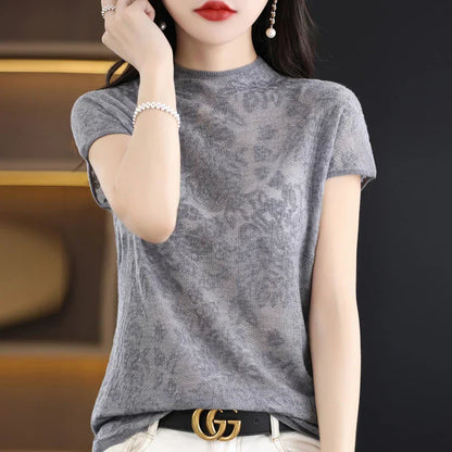 Variant image for Stickad Dam Tröja i Ull Tidlös Design Värmande Material-38