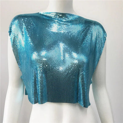 Variant image for Dam Crop Top Monokrom Polyester Paljettdekoration-46