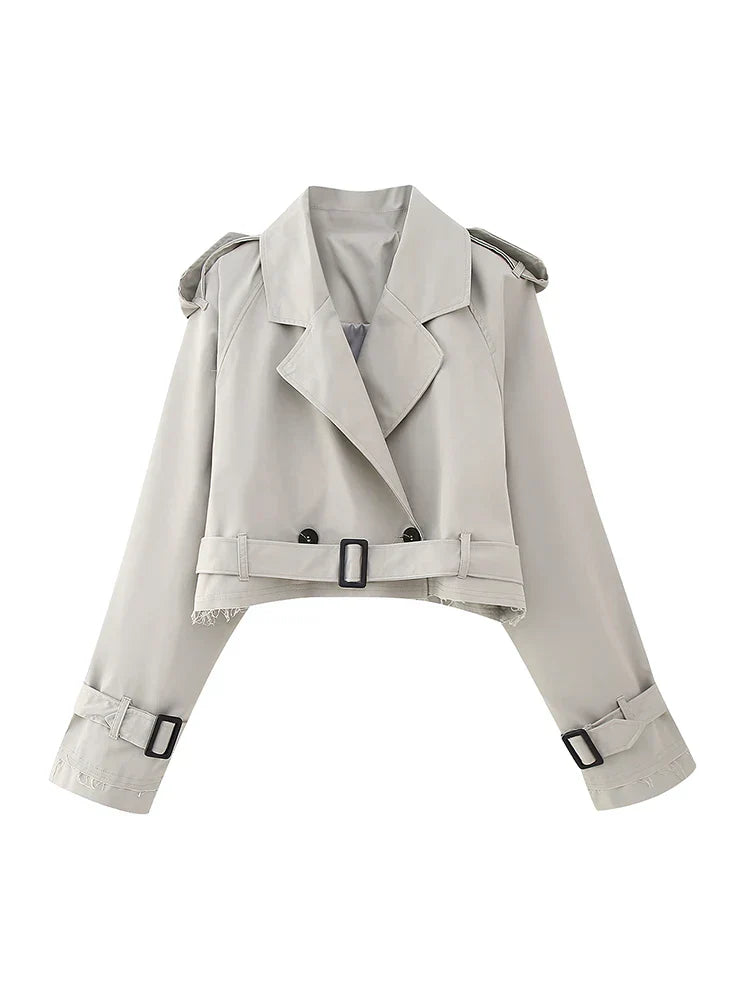 Variant image for Kvinnor Trenchjacka Vintage Långärmad Polyester-1