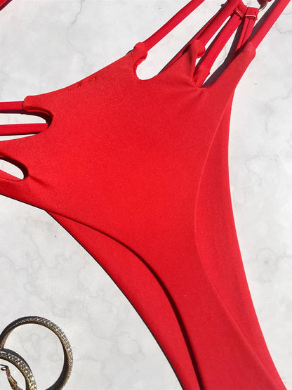 Baddräkt Dam Bandeau Enkel Design Polyester Spandex-5