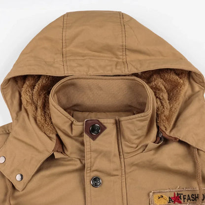 Herrjacka Vinter Militärstil i Robust Polyester-4
