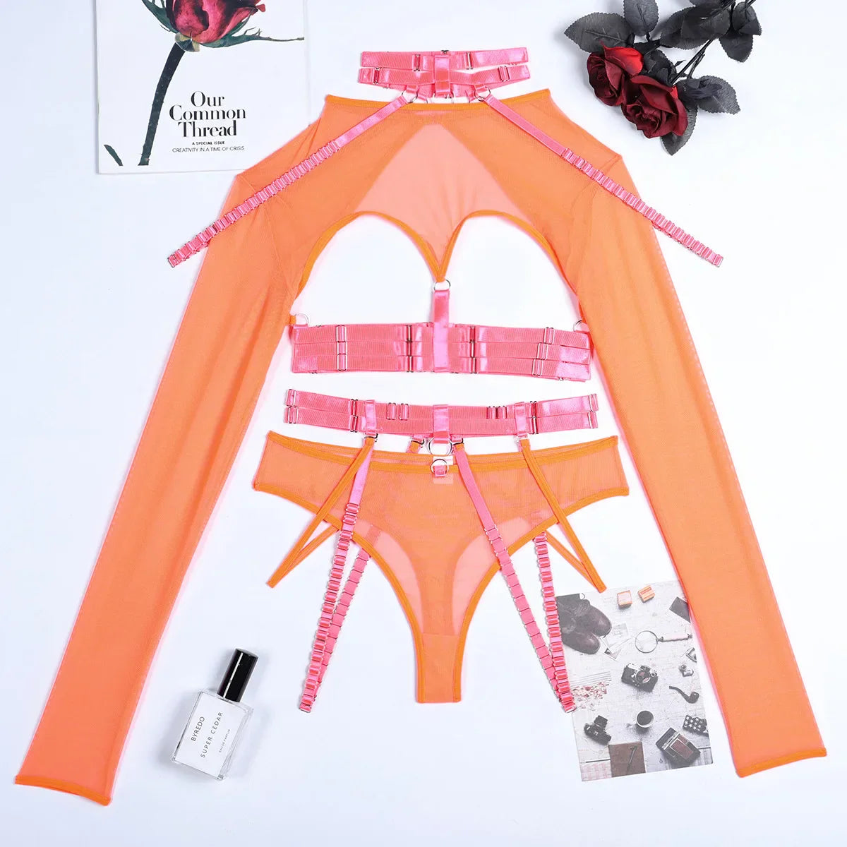 Variant image for Snygga Damunderkläder Set med Patchwork Design i Polyester och Spandex-13