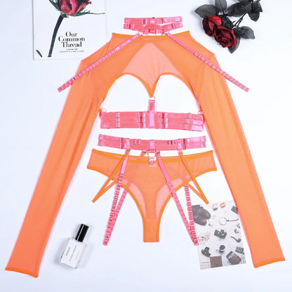 Variant image for Snygga Damunderkläder Set med Patchwork Design i Polyester och Spandex-13