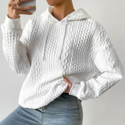Lång Hoodie Dam Överdimensionerad Mjuk Tyg med Kängurufickor-4