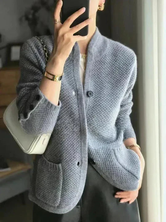 Damjacka i Kashmirull Klassisk Design för Damer 5