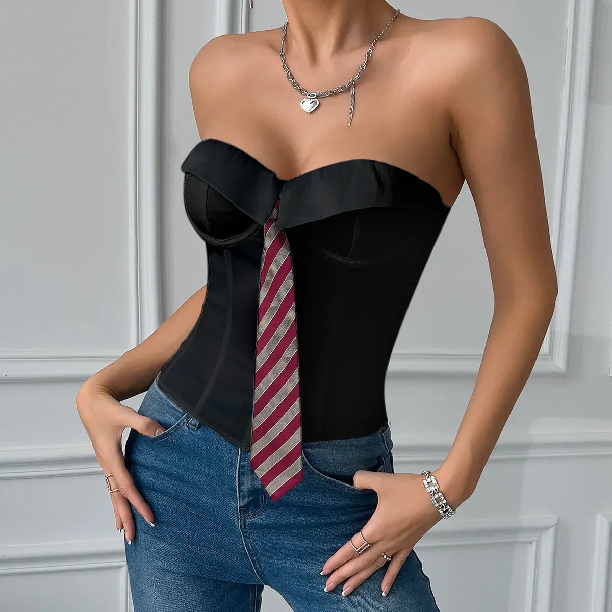 Variant image for Dam Bustier Elegant Bindning Polyester Spandex-7