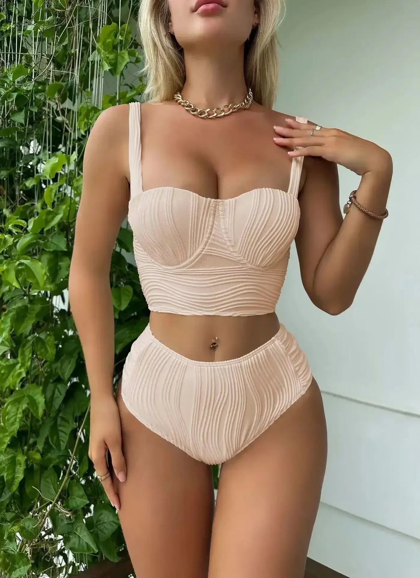 Variant image for Dam Tvådelad Bikini Monokrom Nylon Spandex-4