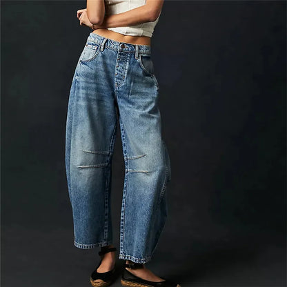 Kvinnors Vintage Jeans Hög Midja 98% Bomull 2% Elastan-2
