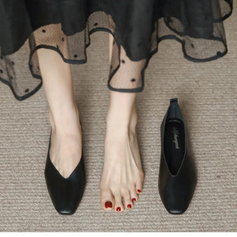Variant image for Dam Slipper Läder Elegant med Låg Blockhäl-8