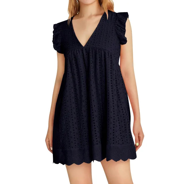 Kvinna Klänning Modern Bomull-2