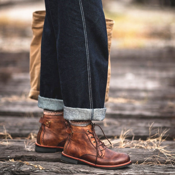 Herrar Stövlar Läder Mjuk Foder-6