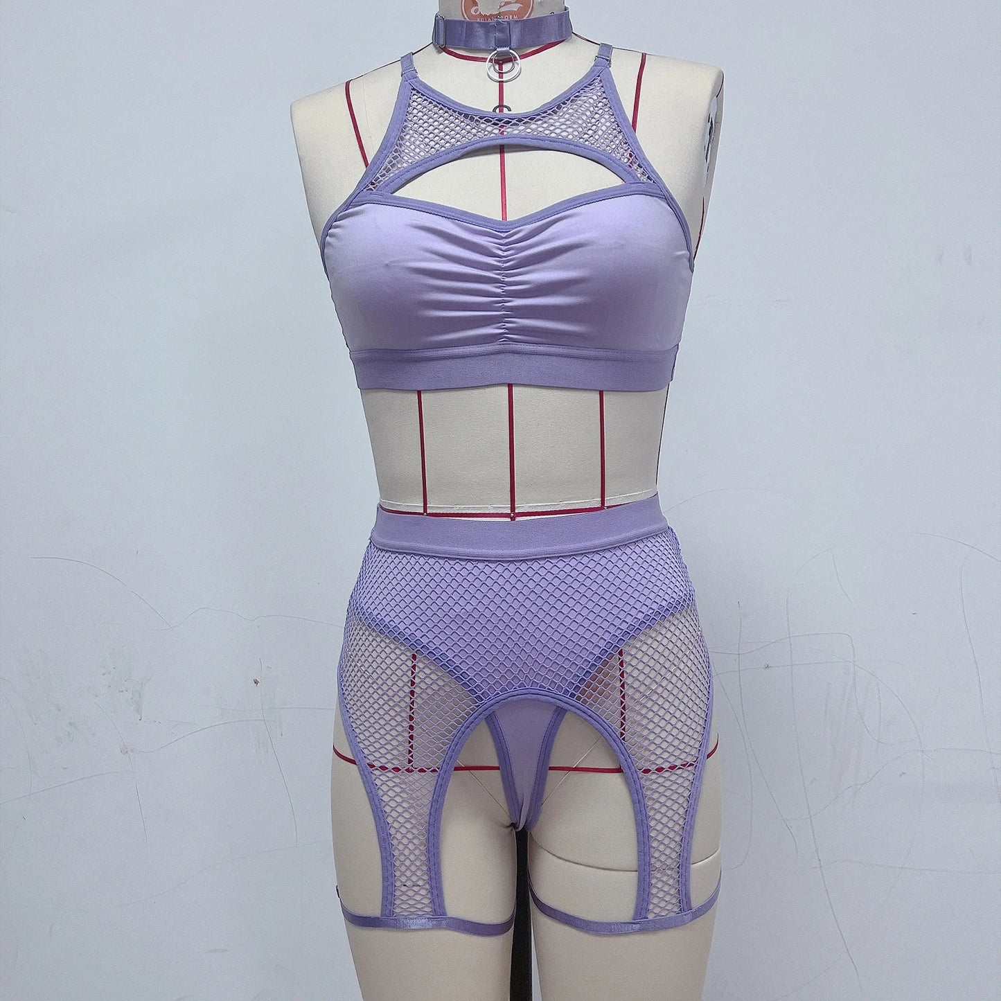 Variant image for Snygga Damunderkläder Set Monokrom Polyester Sexiga Underkläder-21