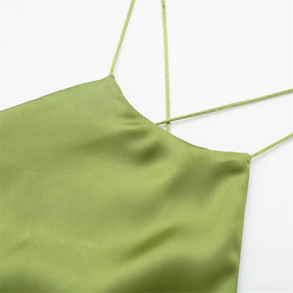 Dam Ärmlös Klänning Wrap Stil Siden Polyester 3