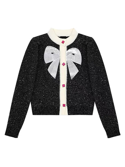 Dam Cardigan Puffärmar Viskos och Polyamid 6