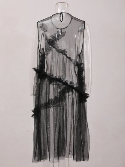 Dam Klänning Midi Enkel Design Bomullspolyester-4