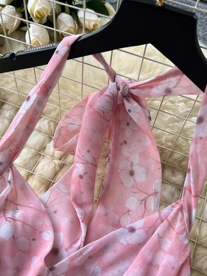 Dam Maxiklänning Asymmetrisk Chiffong med Ruffles-2