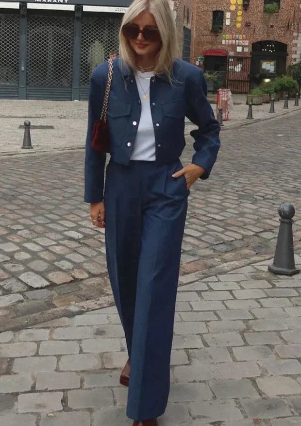 Dam Streetwear Set Jacka och Byxor Polyester och Bomull-3