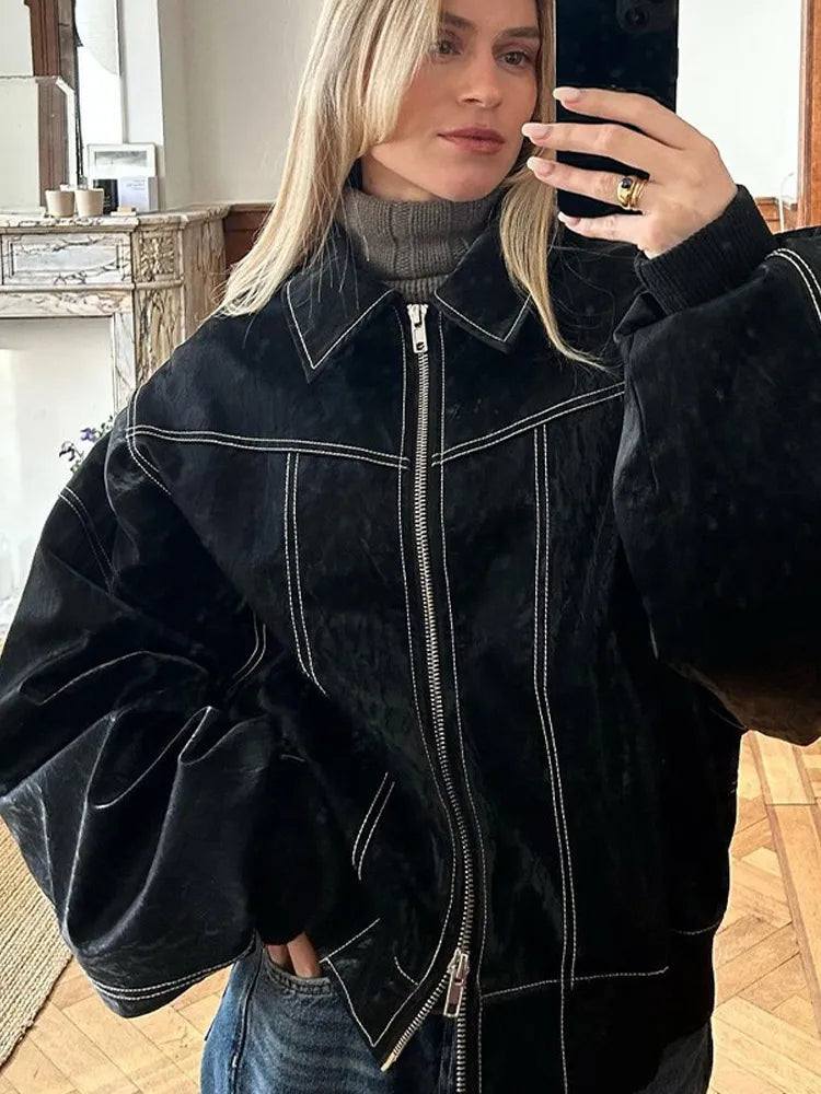 Vinterjacka Dam Överdimensionerad Trendig Polyester 4