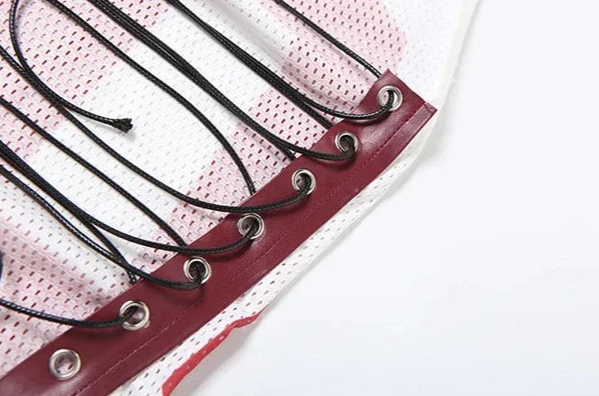 Dam Crop Top Trendig Vävt Polyester Spandex-6