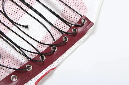 Dam Crop Top Trendig Vävt Polyester Spandex-6