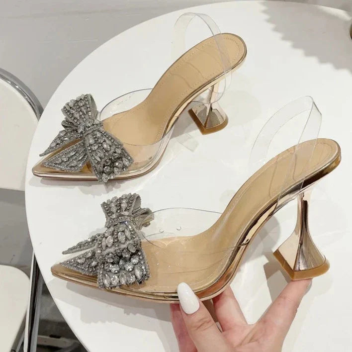 Kvinnors Slingbackskor Hög Klack Gummi PU-1