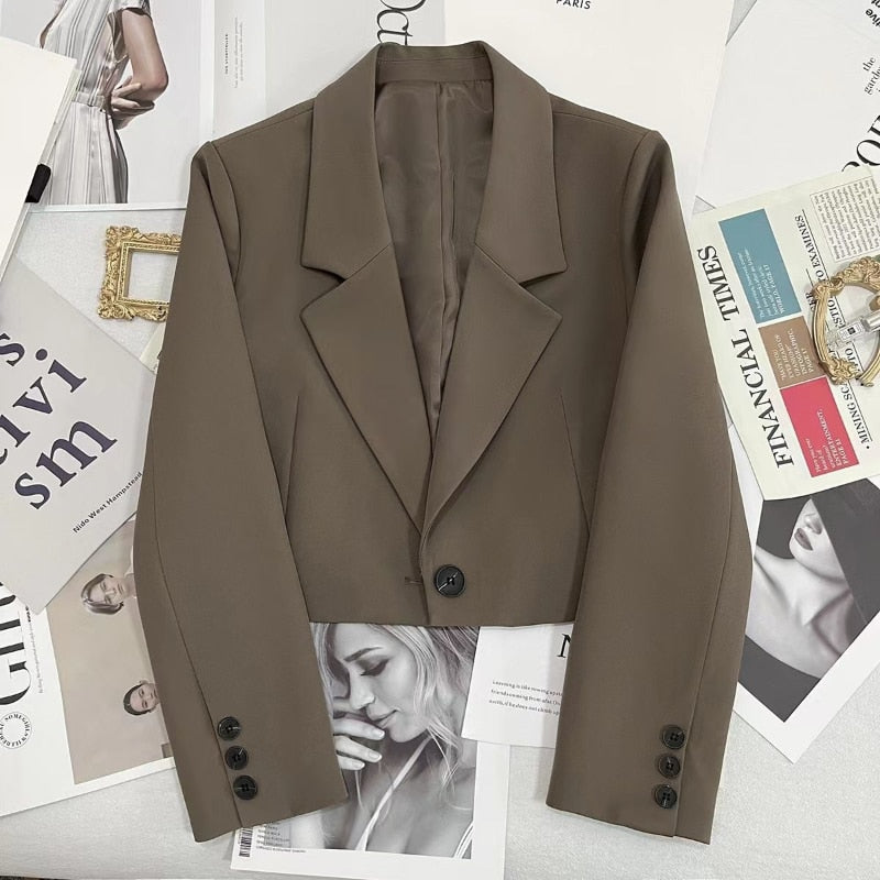 Dam Blazer Klassisk Design Polyester Utskjutande Silhuett 3