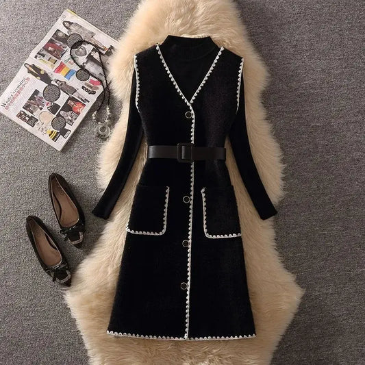 Dam Sweatshirt Oversized Mjuk Stickad Tjocktröja-1