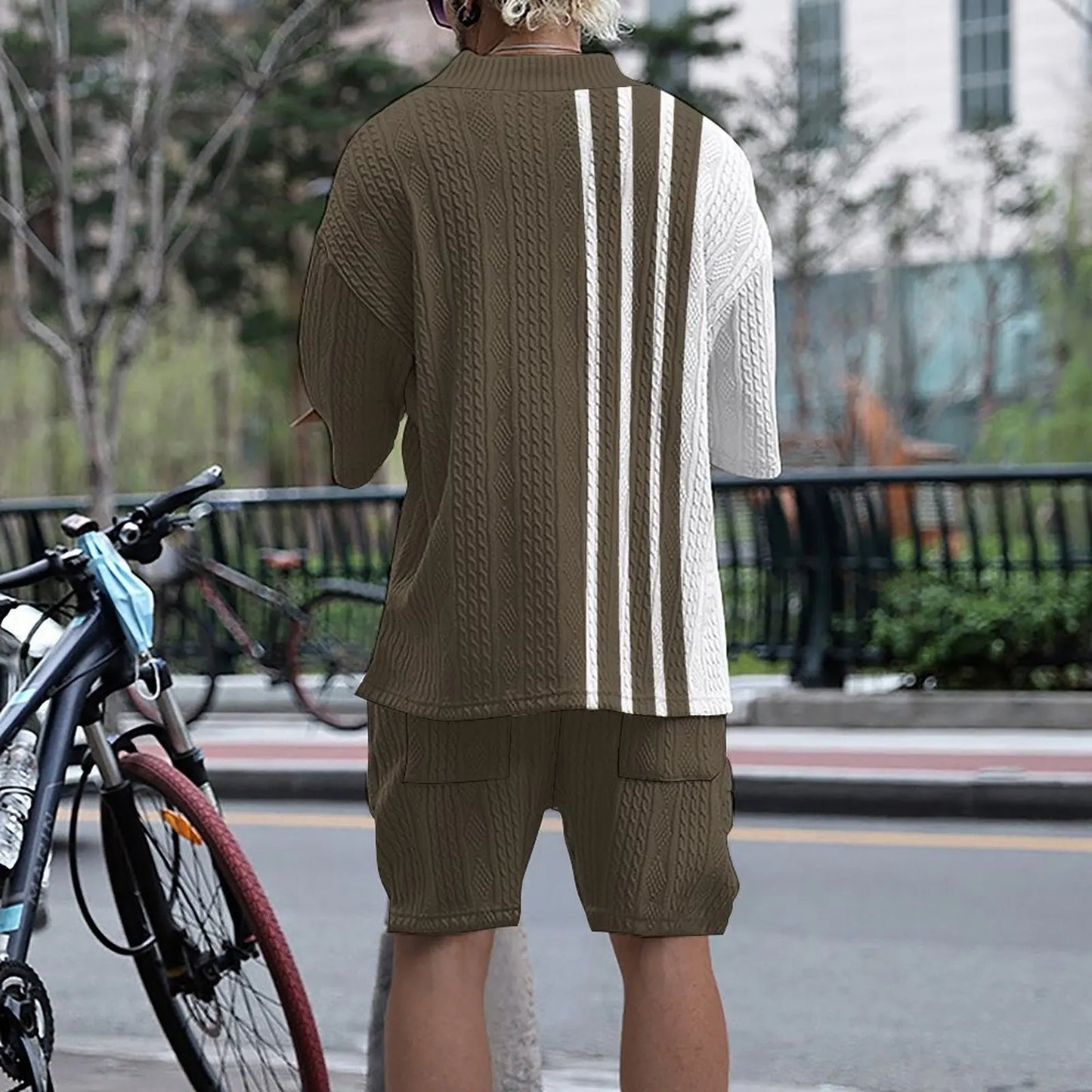 Tvådelat Set Dam Jacquard Normal Passform Sommar 2
