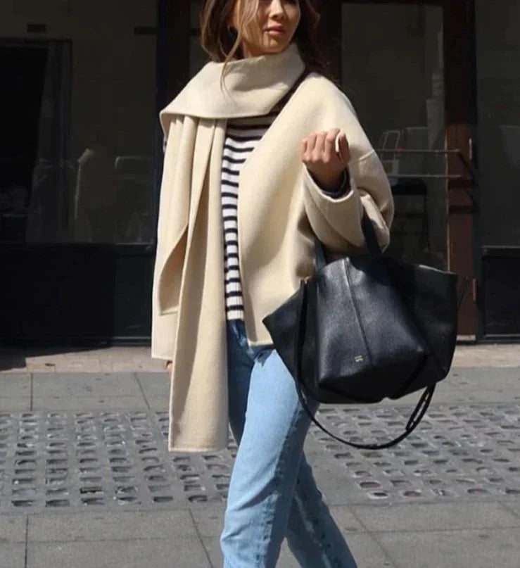 Dam Vinterrock Klassisk Avslappnad Design Mjuk Tygblandning-4