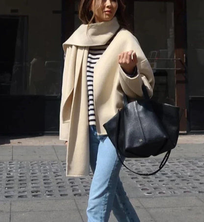 Dam Vinterrock Klassisk Avslappnad Design Mjuk Tygblandning-4