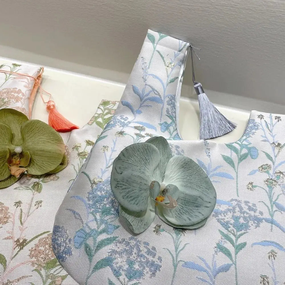 Damväska Topphandväska Silkesmat och Mjölk Bomull-4