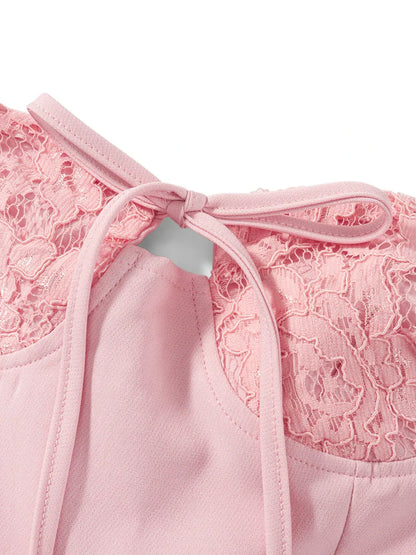 Dam Miniklänning Avslappnad Polyester Spandex med Lappmönster-5