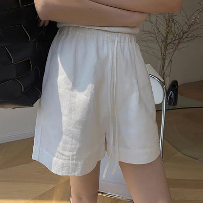 Herr Linneshorts Justerbar Sladd Lätt Material-2