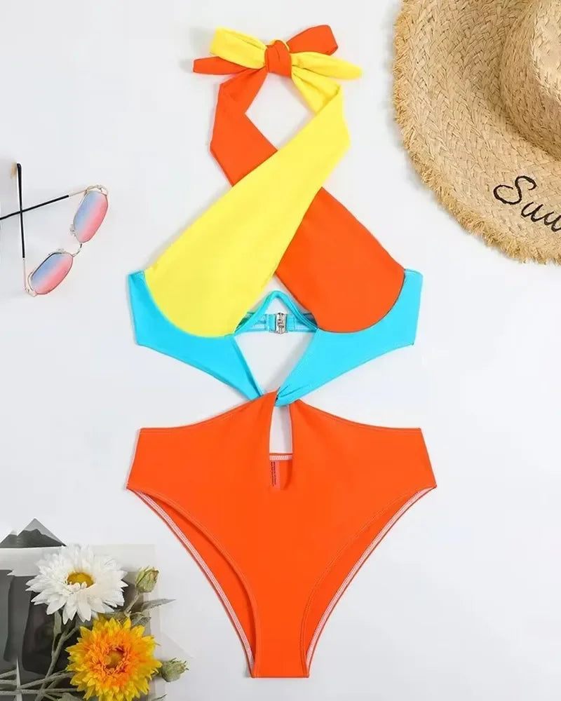 Variant image for Dam Monokini Med Lappmönster Polyester-5