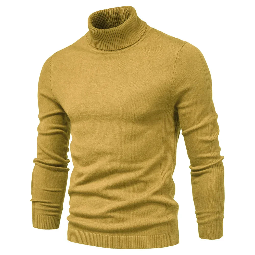 Variant image for Mäns Turtleneck Tröja Figurnära Högkvalitativt Tyg-11