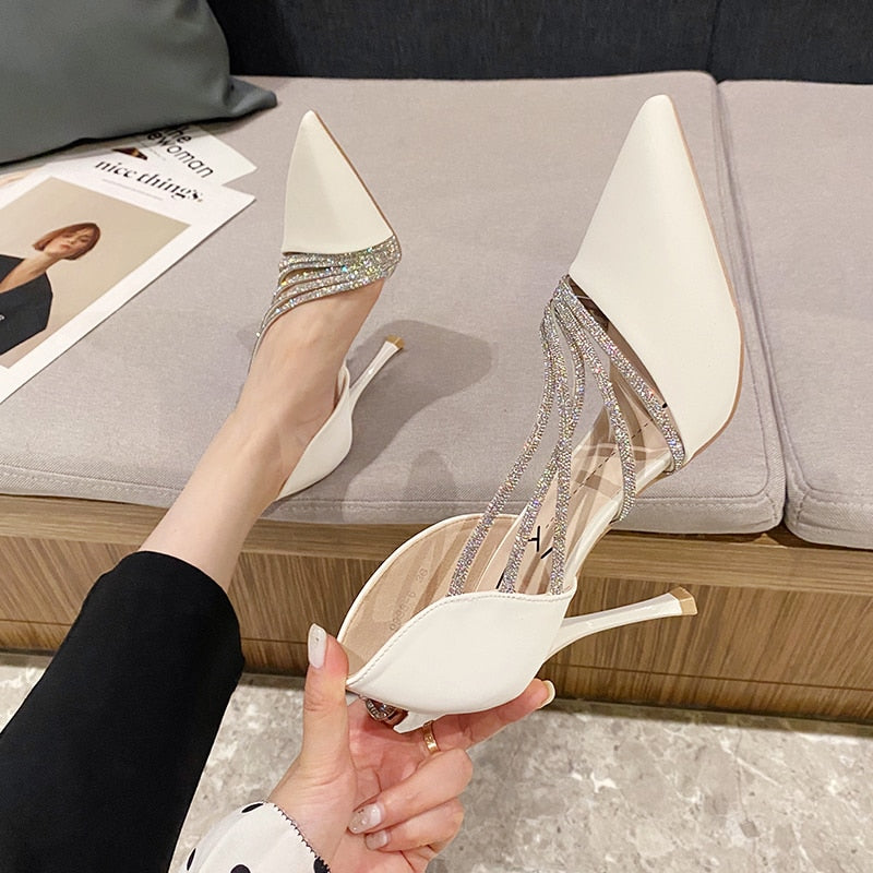 Dam Stilettskor Elegant PU-läder Hög Klack-4