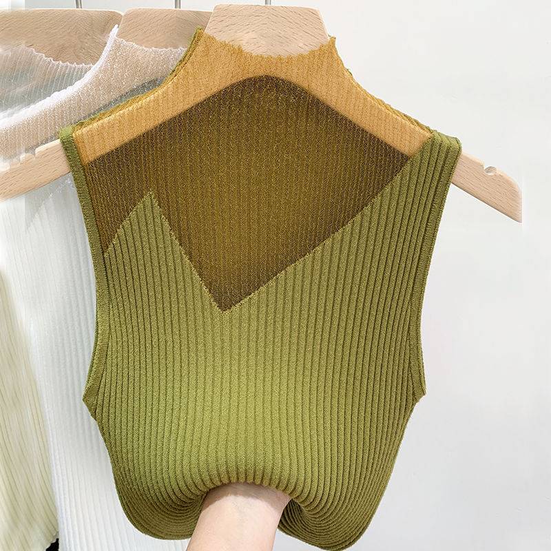 Dam Ärmlös Topp Elegant Lätt Polyester-3