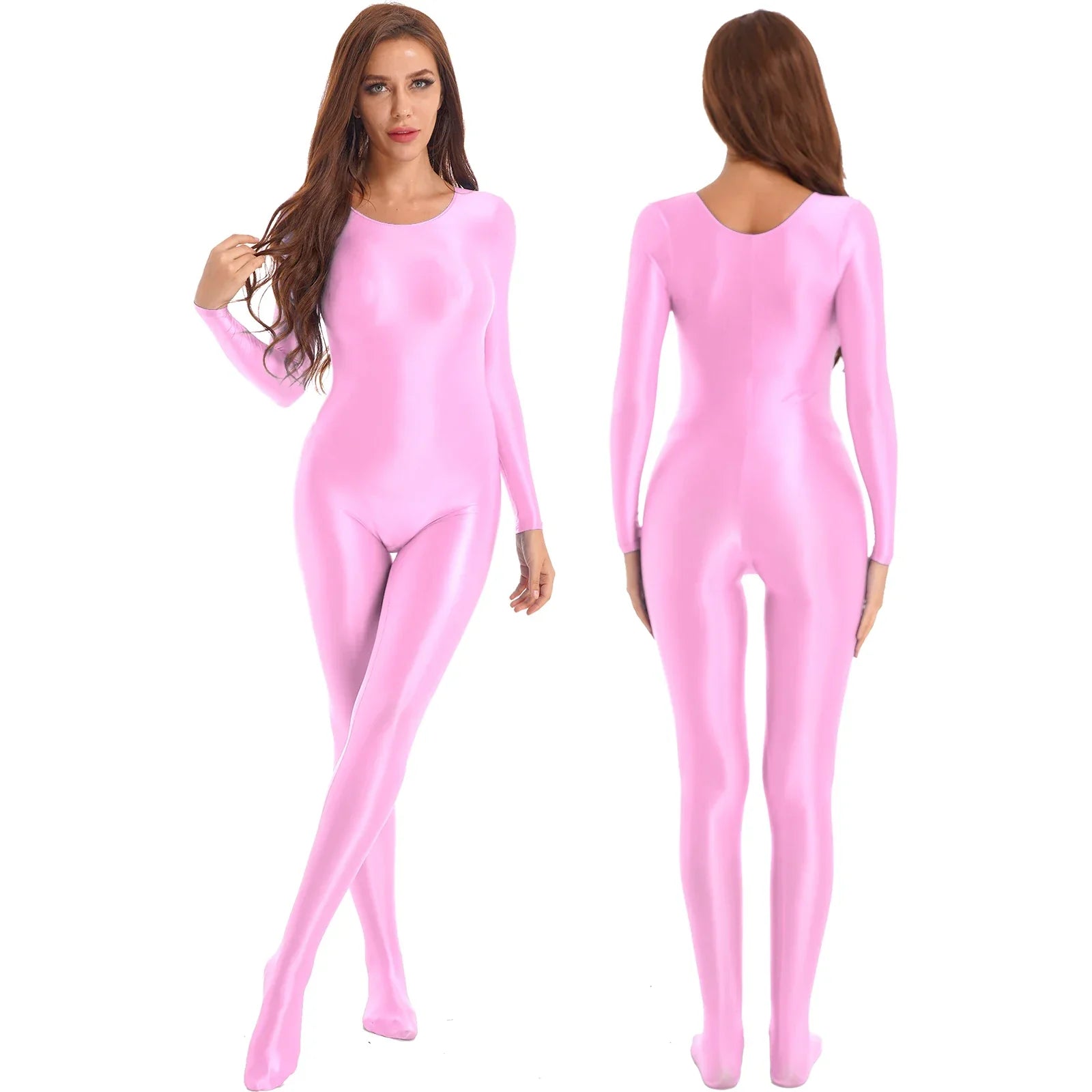 Dam Jumpsuit Monokrom Långärmad Lycra Nylon Spandex-1