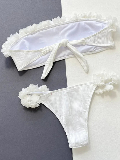 Baddräkt Dam Bandeau Stretchig Polyester för Strand och Pool-2